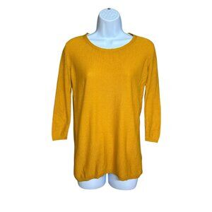 Aritzia T. Babaton Womens Top Size S Mustard Silk Cotton Cashmere Blend Bailey